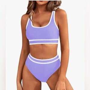 Women's High Waisted Bikini Sets Sporty Two Piece Swimsuit